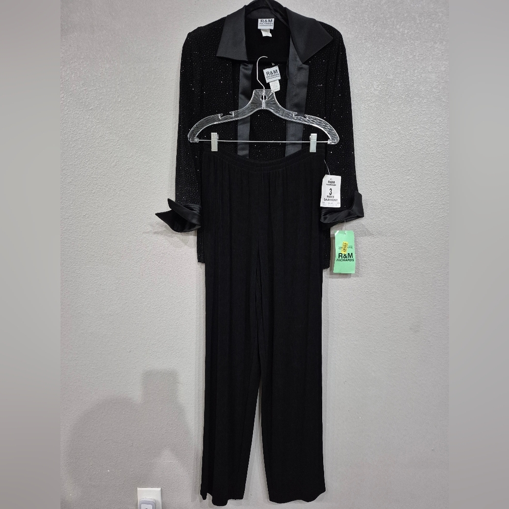 R&M Richards Black Women's Pant Set In Size 8 New With Tag